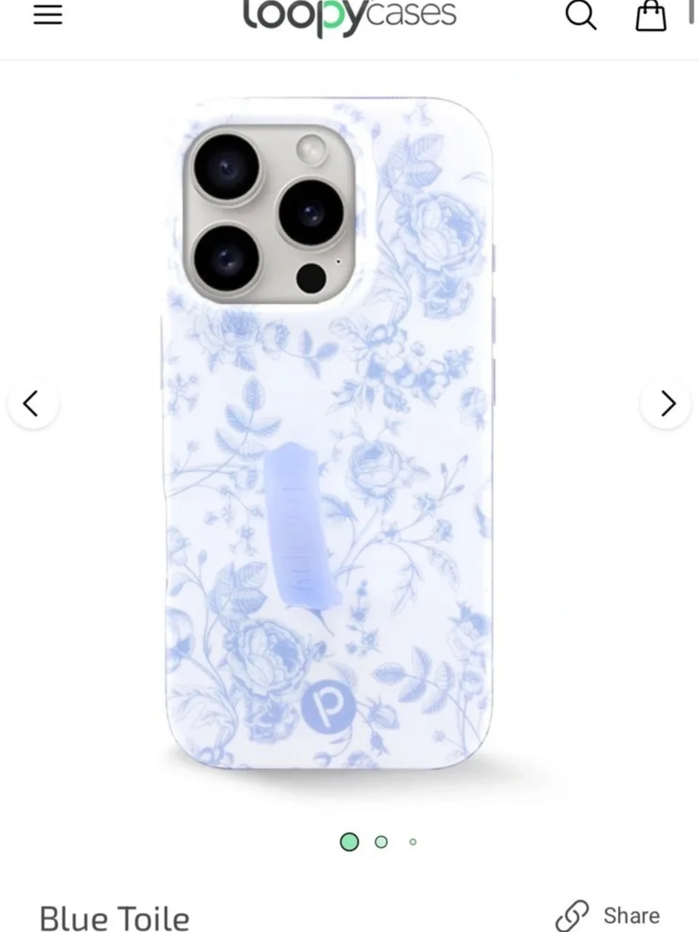 Loopy Cases Blue Toile iPhone 16 Pro Max Case